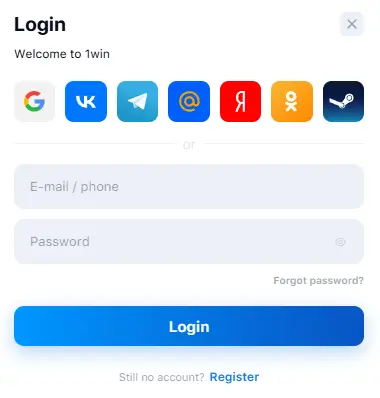 1win login to platform