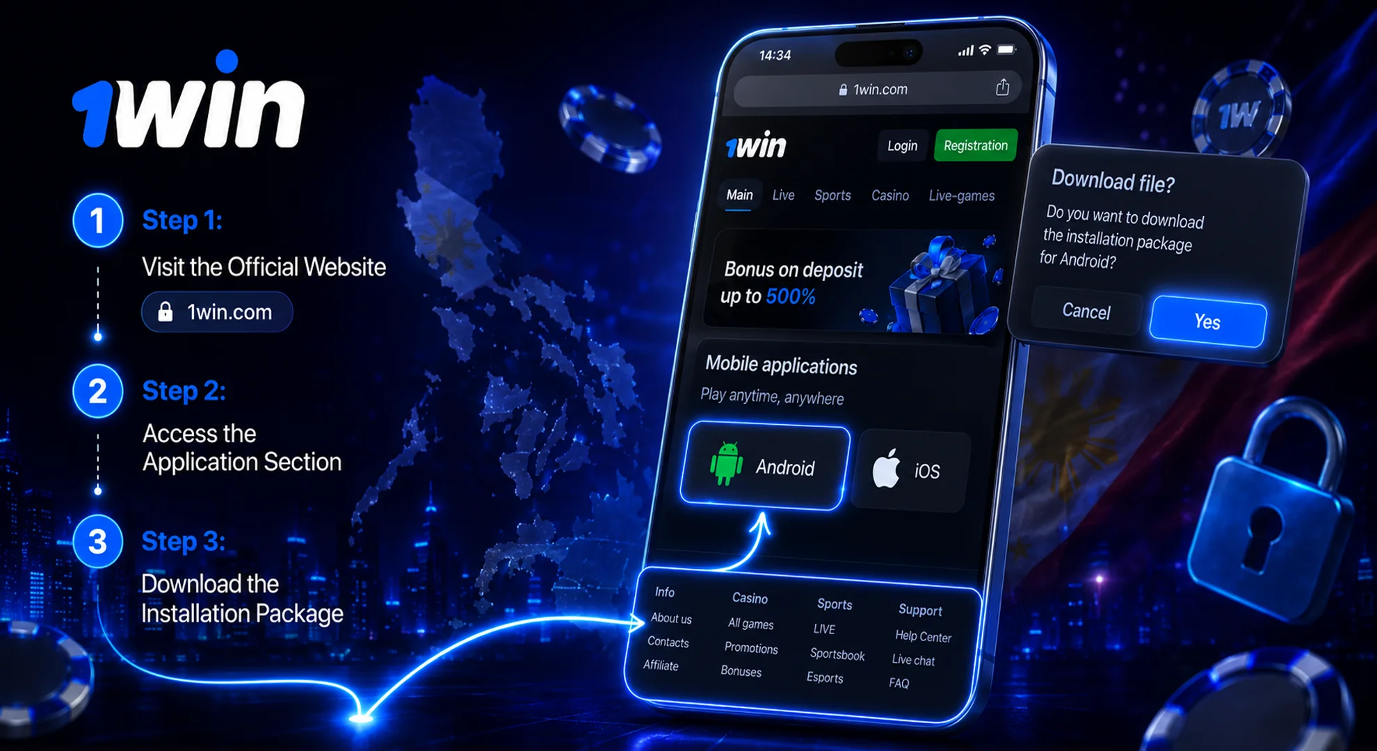 1win APK Download Philippines Official Website Steps
