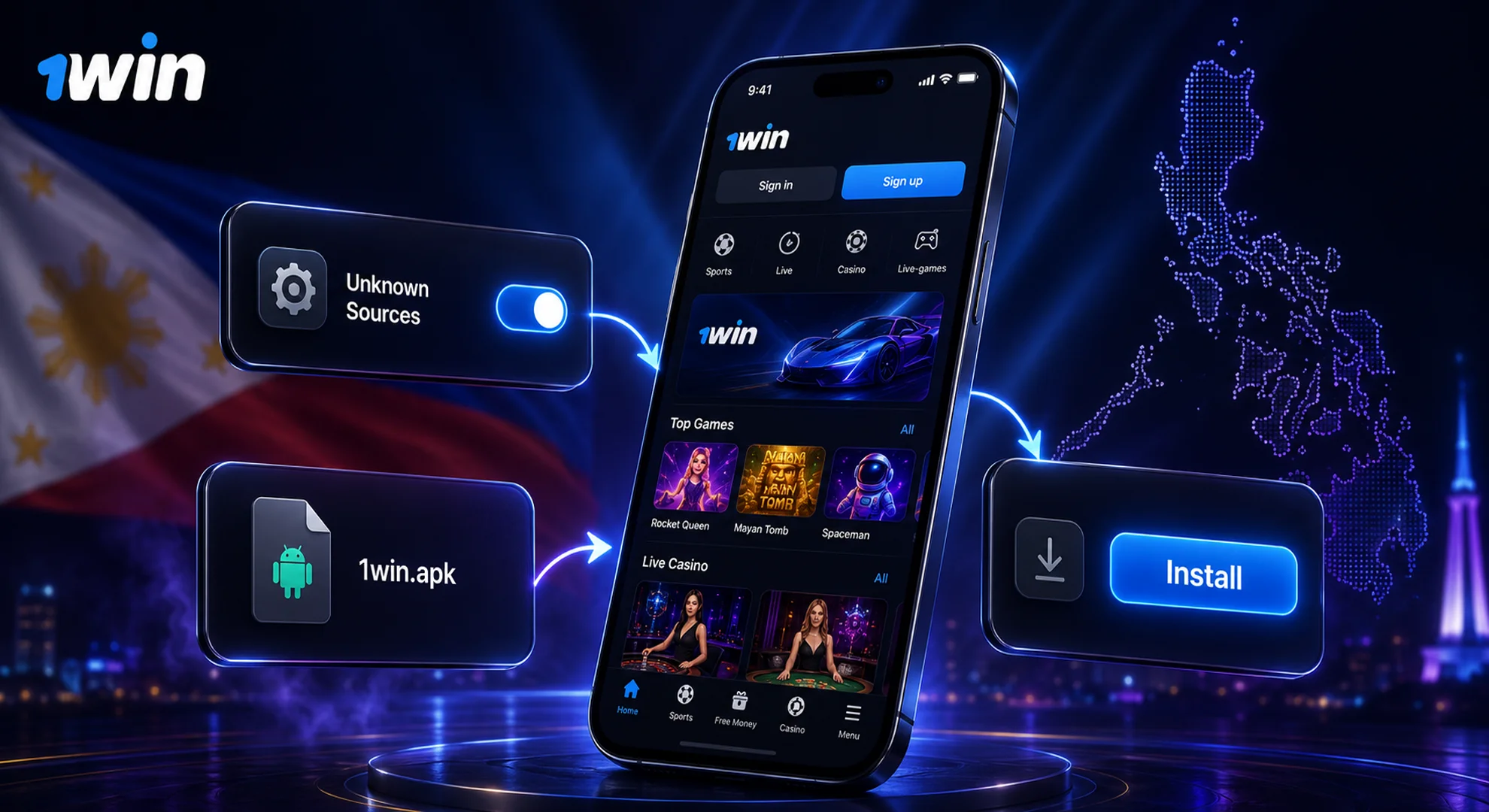 How to Install 1win App Philippines Android APK
